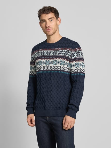 MCNEAL Strickpullover mit gerippten Abschlüssen Dunkelblau 4