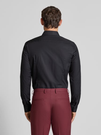 Jake*s Slim Fit Businesshemd aus Baumwolle mit Kentkragen Black 5