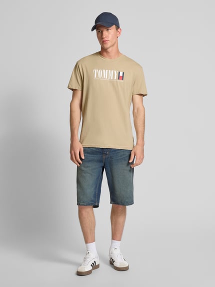Tommy Jeans Regular Fit T-Shirt aus reiner Baumwolle Beige 1