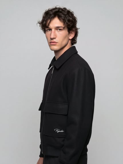 PEGADOR Bomberjacke mit großen Pattentaschen Black 3
