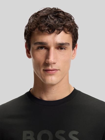 BOSS Orange Regular Fit T-Shirt aus reiner Baumwolle Modell 'TE_LOGO' Black 3