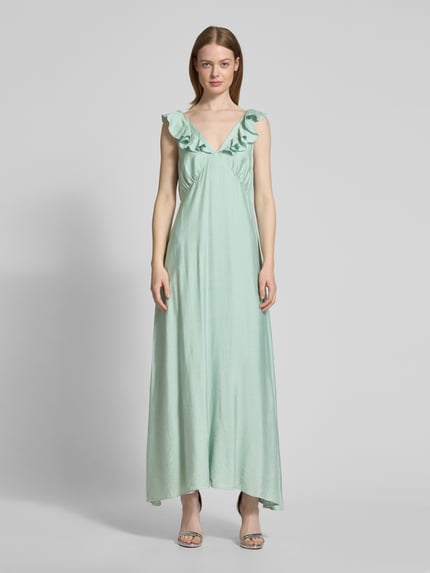 Moves Maxikleid mit Volants Modell 'Leanna' Schilf 4