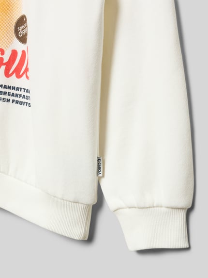 Garcia Sweatshirt mit Label-Print Weiss 2