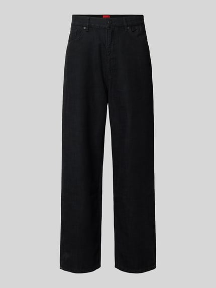 HUGO Loose Fit Wide Leg Jeans aus reiner Baumwolle Modell 'HUGO 554' Black 2