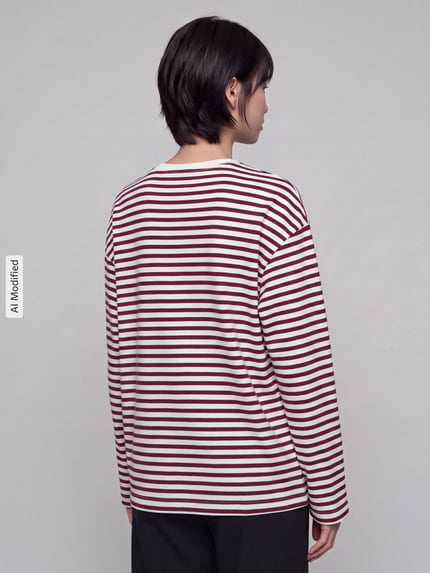 PIECES Regular Fit Langarmshirt aus Baumwoll-Mix Modell 'ADIE' Weiss 5