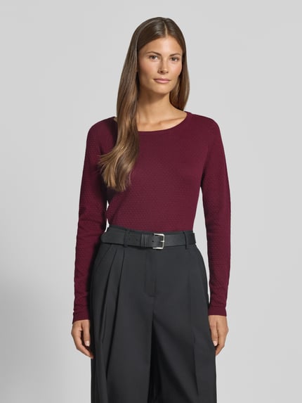 VERO MODA Regular fit pullover van puur katoen model 'CARE' Donkerrood - 4