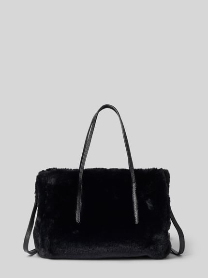 Productfoto, Handtasche aus echtem Leder Modell 'NOELLE' van Abro, zwart, rechthoekig, zachte vachtstructuur, smalle schouderriem, hoofdvak met magneetsluiting, binnenin twee ritsvakken, lange hengsels, 28x20x15 cm, lengte schouderriem 38 cm