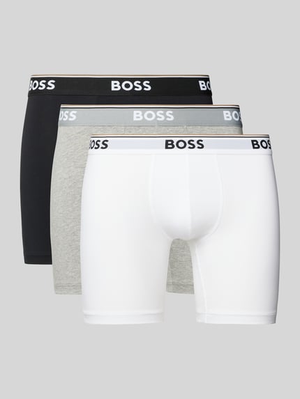 BOSS Boxershorts met elastische band met logo in een set van 3 Offwhite - 1