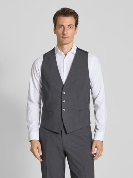 BOSS Regular Fit Anzugweste aus Schurwoll-Mix Anthrazit 4