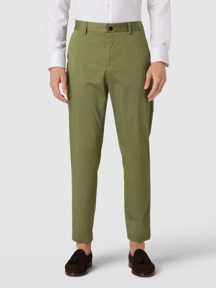 BOSS regular fit kostuumbroek in effen design model 'Perin' Olijfgroen - 4