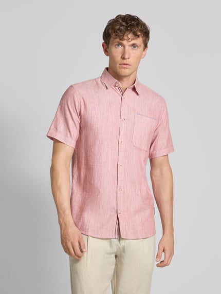 Tom Tailor Regular Fit Freizeithemd aus reiner Baumwolle Hellrot 4