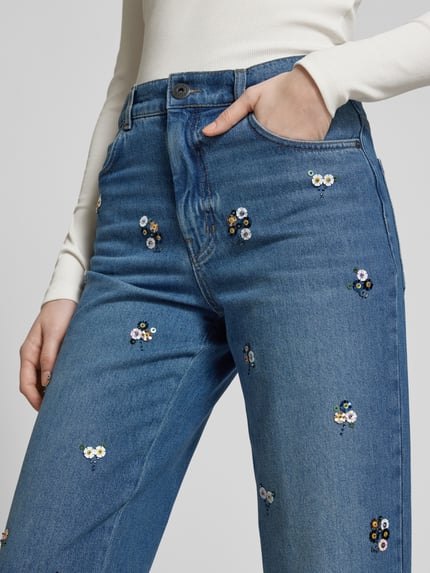 Weekend Max Mara Straight Fit Jeans mit Ziersteinbesatz Blau 3