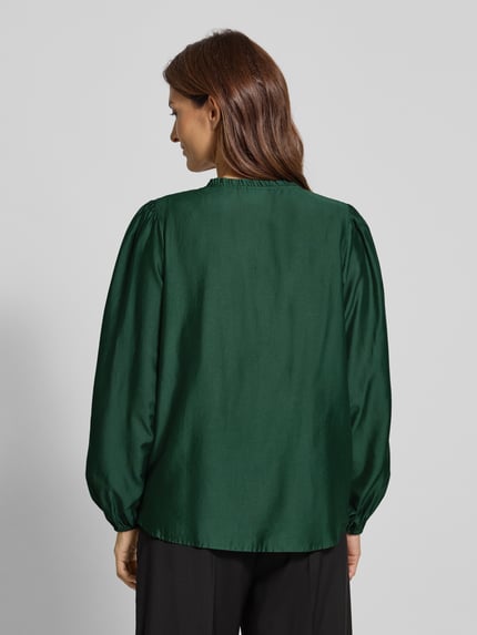ICHI Regular Fit Bluse mit Rüschen Modell 'KARLANI' Khaki 5