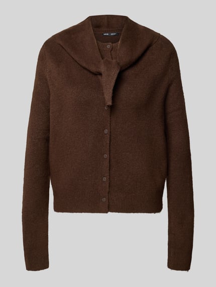 MANGO Regular Fit Cardigan mit Zierknöpfen Modell 'SEEDSUN' Dunkelbraun 1