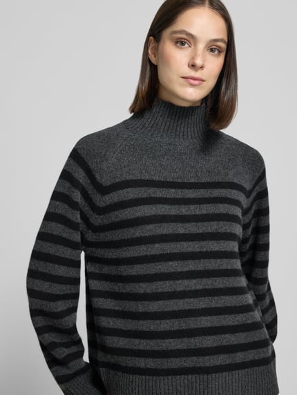 Tommy Hilfiger Regular fit col van wolmix met kasjmiergehalte Antraciet - 3