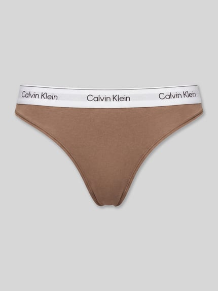 Calvin Klein Underwear Stringi z mieszanka bawełny i modalu Jasnobrązowy 2