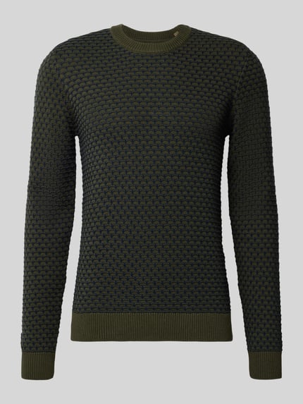 Blend Strickpullover mit Rundhalsausschnitt Modell 'DONG' Oliv 2