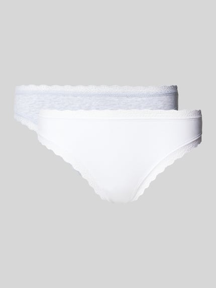 SNOCKS String met kanten afwerking in 2-pack Lichtgrijs - 1