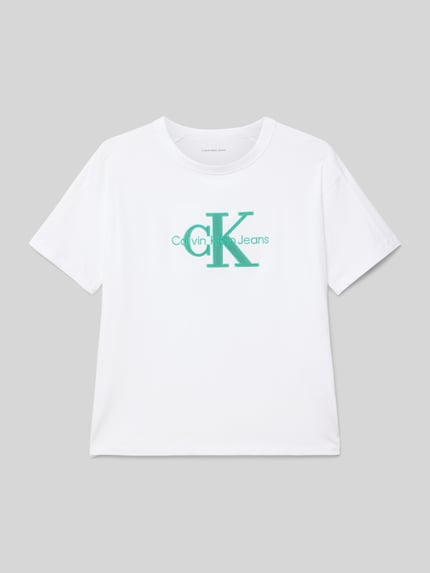 Calvin Klein Jeans T-Shirt mit Label-Detail Modell 'OTTOMAN' Weiss 1