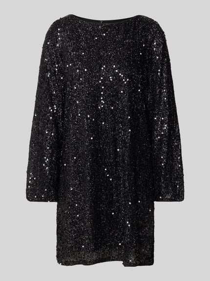 VERO MODA Fließendes Abendkleid mit Paillettenbesatz Modell 'NAJA' Black 2