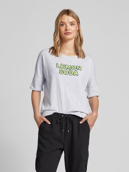 LIEBLINGSSTÜCK T-Shirt mit Paillettenbesatz Modell 'Dacina' Hellgrau Melange 4