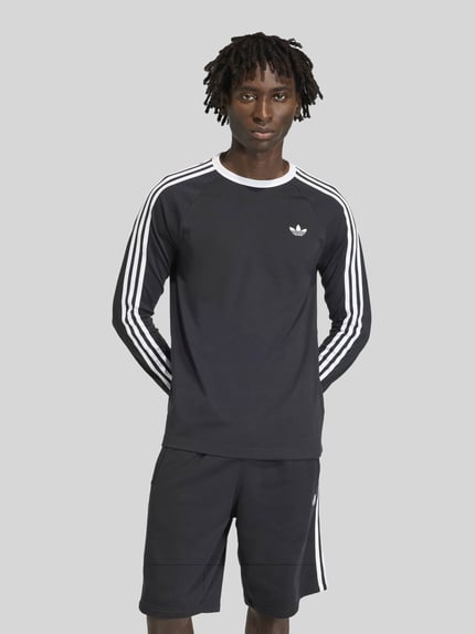 adidas Originals Bluzka z długim rękawem w stylu sport z czystej bawełny o kroju regular fit Czarny 4