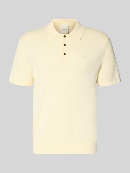 CK Calvin Klein Regular Fit Poloshirt aus reiner Baumwolle Hellgelb 2