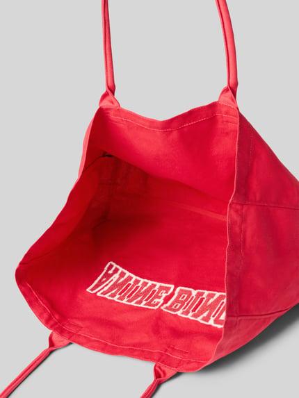 Anine Bing Schoudertas met geborduurd logo Rood - 5
