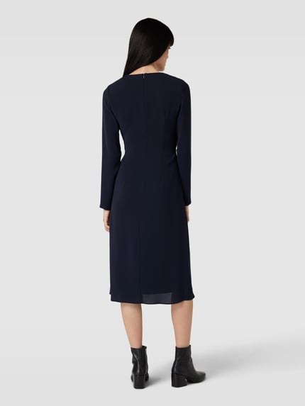 Max Mara Studio Midikleid mit V-Ausschnitt Modell 'MAMMOLA' Dunkelblau 5