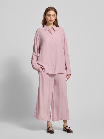 PIECES Loose Fit Culotte aus Viskose-Leinen-Mix Modell 'PIA' Rosa 1