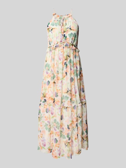 Jake*s Cocktail Cocktailkleid mit Schlüsselloch-Ausschnitt Apricot Melange 2