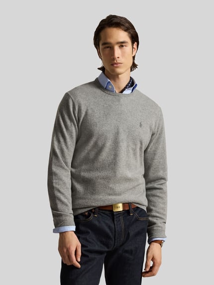 Polo Ralph Lauren Regular Fit Pullover aus reiner Wolle Mittelgrau 4