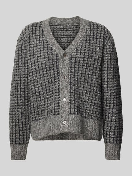 Officine Générale Strickjacke mit Bouclé-Struktur Dunkelgrau 2