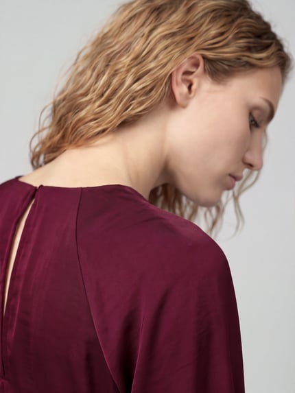 VERO MODA Minikleid mit Ballonärmeln Bordeaux Melange 3