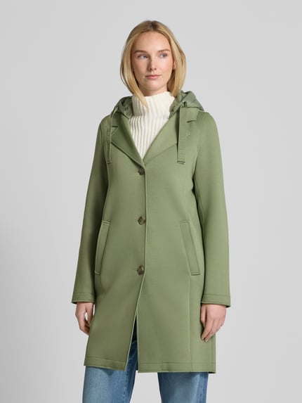 s.Oliver RED LABEL Płaszcz ze scuby o kroju regular fit z odpinanym kapturem z pikowaniem Khaki 4