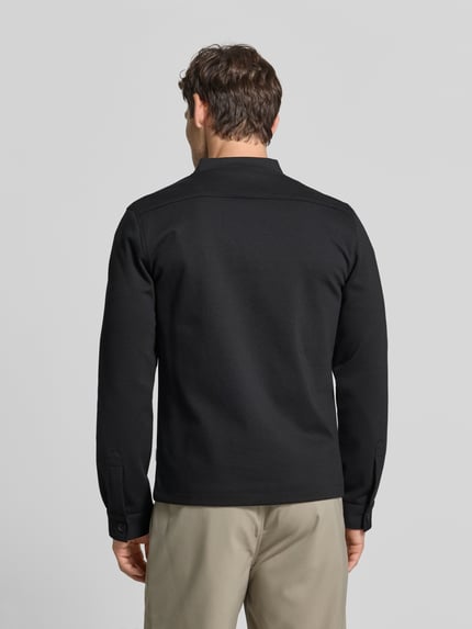 Lindbergh bluza rozpinana o kroju slim fit ze stójką Czarny 5