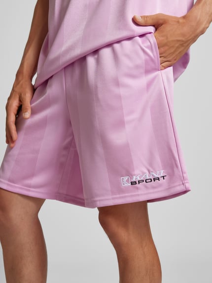 Karl Kani Korte regular fit broek met labelstitching Felroze - 3