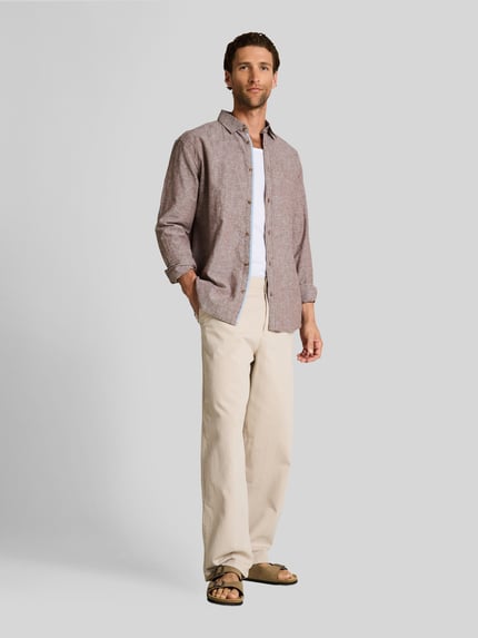 Tom Tailor Regular Fit Freizeithemd aus Leinen-Baumwolle-Mix Hazel 1