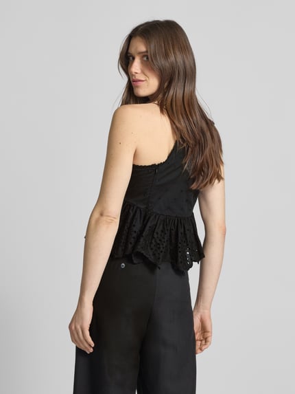 Weekend Max Mara Blusentop mit Lochmuster Modell 'ASBURGO' Black 5