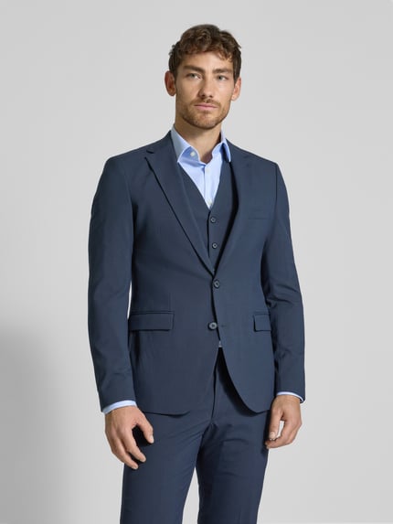 MCNEAL Slim fit 2-knoops colbert met klepzakken Marineblauw - 4