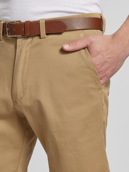 JACK & JONES Regular Fit Chino-Shorts mit Gürtel Modell 'MARCO FRANCO' Beige 3