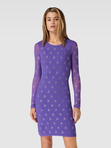 REVIEW Mini-jurk BLING van mesh met strass-steentjes Paars - 4