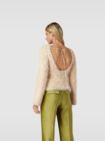 Victoria Beckham Sweter z dodatkiem wiskozy Beżowy 5
