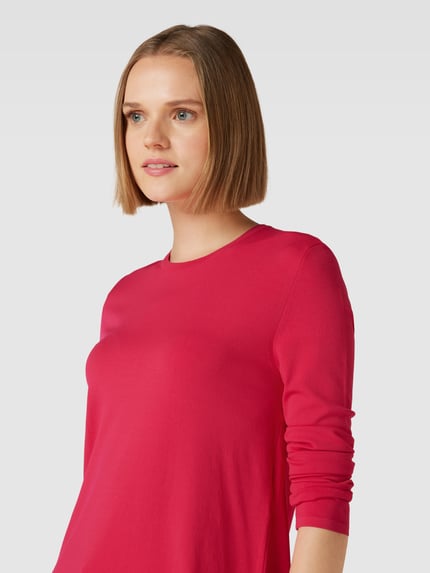 MM by Max Mara Gebreide pullover met zijsplitten, model 'ARNES' Fuchsia - 3