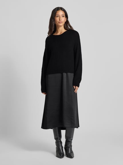 ROBE LÉGÈRE Midi-jurk in dubbele-laagjeslook Zwart - 4