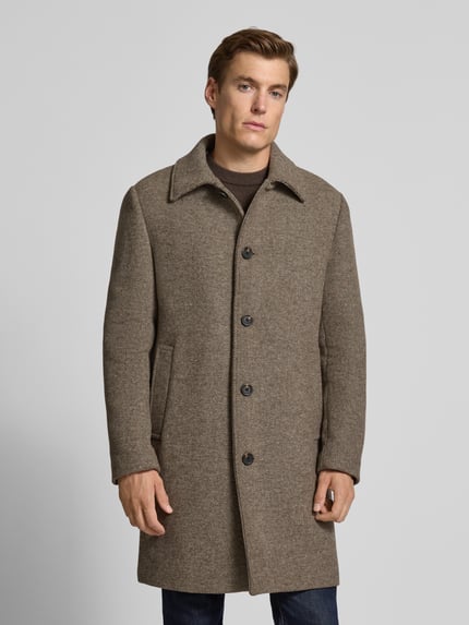 Selected Płaszcz o kroju regular fit z mieszanki wełny model ‘ARCHIVE’ Jasnobrązowy 4