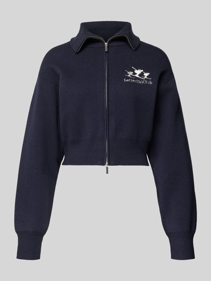 LeGer Cropped Strickjacke aus Viskose-Mix Modell 'Jaden' Marine 2