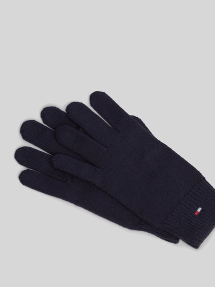 Tommy Hilfiger Handschuhe aus Baumwoll-Mix mit Woll-Anteil Marine 3