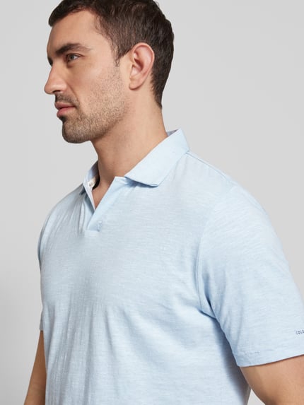 Colours & Sons Slim Fit Poloshirt aus Baumwoll-Leinen-Mix Anthrazit 3
