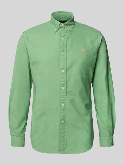 Produktfoto, Freizeithemd mit Knopfleiste von Polo Ralph Lauren in Grün aus reiner Baumwolle, Regular Fit, Button-Down-Kragen, sichtbare Knopfleiste